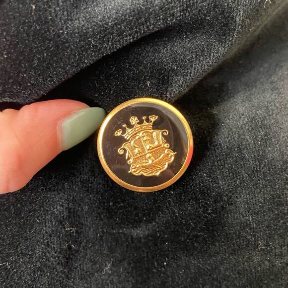 Vintage 70s Black Faux Velvet Oversized Large Peacoat Style Winter Jacket Coat - Picture 7 of 11